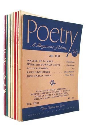 Poetry : A Magazine of Verse [Together with] Poetry : Appearances of Louis Zukofsky, including 6 ...