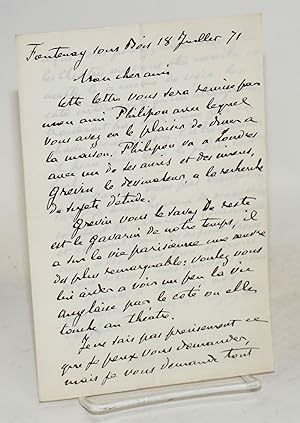 [Handwritten letter to M. Boucicault]