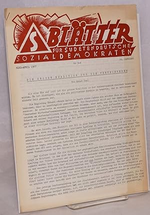 Blätter für Sudetendeutsche Sozialdemokraten: Nr. 3-4 (März-April 1967), 24 Jahrgang