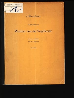Imagen del vendedor de A World-Index to the poems of Walther von der Vogelweide. a la venta por Antiquariat Bookfarm