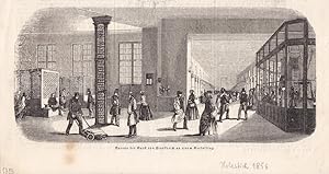 Bureau der Bank von Frankreich an einem Verfalltag, Holzstich um 1856 mit Blick in die Bankräume,...