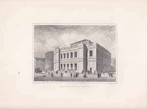 Die neue Börse in Hamburg, Stahlstich um 1870 von Poppel nach Lill, Blattgröße: 22 x 31,5 cm, rei...