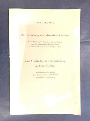 Zur Entstehung der prismatischen Farben und: Zum Verständnis der Farbmischung im Sinne Goethes