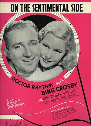 Image du vendeur pour On the Sentimental Side [Vintage Piano Sheet Music] As Featured in ''Doctor Rhythm'' Starring Bing Crosby, Mary Carlisle, Beatrice Lillie and Andy Devine mis en vente par Little Stour Books PBFA Member