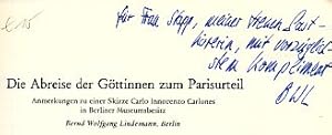 Seller image for Die Abreise der Gttinnen zum Parisurteil. Anmerkungen zu einer Skizze Carlo Innocenzo Carlones in Berliner Museumsbesitz. for sale by Fundus-Online GbR Borkert Schwarz Zerfa