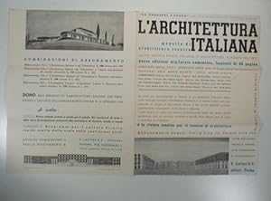 L'architettura italiana. Mensile di architettura tecnica. 1934. (Bifolio, pubblicita' editoriale)