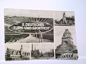 AK Leipzig/III. Deutsches Turn - und Sportfest 1959, Mehrbildkarte, Gelaufen.