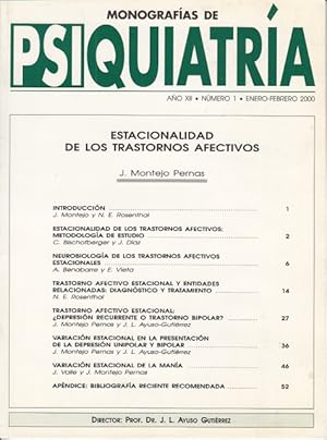 Image du vendeur pour ESTACIONALIDAD DE LOS TRASTORNOS AFECTIVOS mis en vente par Librera Vobiscum