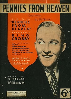 Bild des Verkufers fr Pennies From Heaven [Vintage Piano Sheet Music] From the Film ''Pennies From Heaven'' Starring Bing Crosby zum Verkauf von Little Stour Books PBFA Member