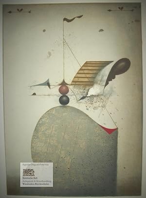 Windgewandt. Große Original-Farblithographie von Josef Werner, vom Künstler bezeichnet, nummerier...