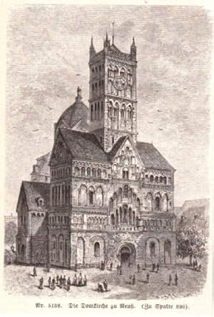 Bild des Verkufers fr Die Domkirche zu Neu. Holzstich aus Spamer`s illustriertem Konversationslexikon. zum Verkauf von Antiquariat Heinz Tessin