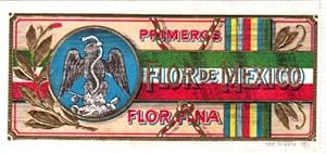 Primeros Flor de Mexico Flor Fina. Farbige Lithographie mit Goldprägung.