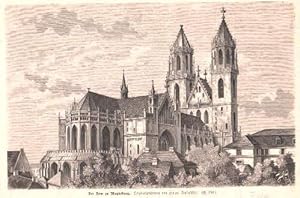 Der Dom zu Magdeburg. Holzstich nach einer Zeichnung von Hugo Spindler.