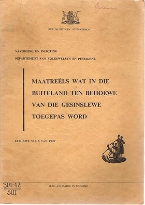 Image du vendeur pour Maatreels wat in die buiteland ten behoewe van die gesinslewe toegepas word mis en vente par Snookerybooks