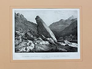 "La Roehe Ohistein a l'entrée de la vallée d'Obebhasli" originale Lithographie ca.19x29cm (Darste...