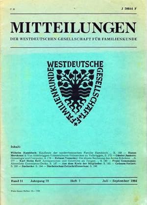 Die älteste Rechnung des Amtes Erkelenz als genealogische Quelle. In: Mitteilungen der westdeutsc...