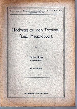 Imagen del vendedor de Nachtrag zu den Trosiinae (Lep. Megalopyg) a la venta por Clivia Mueller