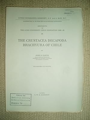 The Crustacea Decapoda Brachyura of Chile