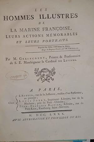 Les Hommes illustres de la marine françoise, leurs actions mémorables et leurs portraits. Supplém...