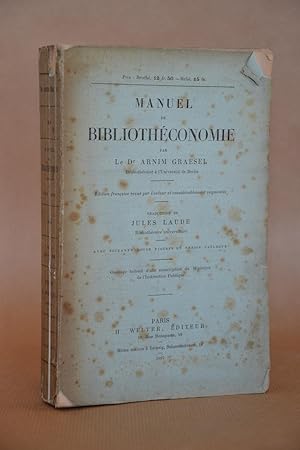 Imagen del vendedor de Manuel De Bibliothconomie a la venta por Librairie Raimbeau