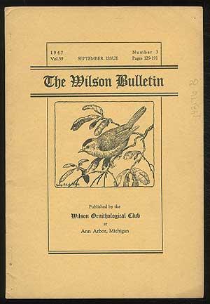 Bild des Verkufers fr The Wilson Bulletin, Vol. 59, No. 3, September Issue 1947, pages 129-191 zum Verkauf von Between the Covers-Rare Books, Inc. ABAA