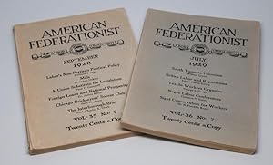 Seller image for American Federationist: Official Magazine of the American Federation of Labor, Vol. 35, No. 9, September, 1928 [and] Vol. 36, No. 7, July, 1929 [two issues] for sale by D. Anthem, Bookseller