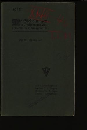 Imagen del vendedor de Die Siedelungen des Dreisam- und Elzgebietes im Schwarzwalde. a la venta por Antiquariat Bookfarm