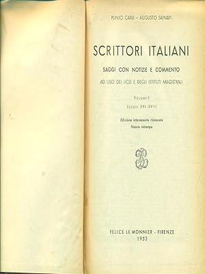 Bild des Verkufers fr Scrittori italiani Vol II zum Verkauf von Librodifaccia