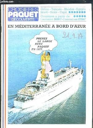 Seller image for CROISIERES PAQUET- DECOUVERTE- EN MEDITERRANEE A BORD D AZUR for sale by Le-Livre