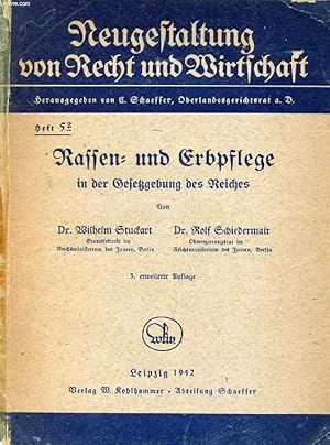 Seller image for RASSEN- UND ERBPFLEGE IN DER GESETZGEBUNG DES REICHES for sale by Le-Livre