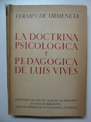 Imagen del vendedor de LA DOCTRINA PSICOLOGICA Y PEDAGOGICA DE LUIS VIVES a la venta por Stella & Rose's Books, PBFA