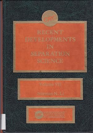 Bild des Verkufers fr Recent Developments in Separation Science, Volume VII (7) zum Verkauf von BookOrders