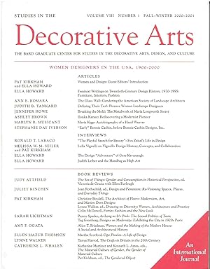 Seller image for Studies in the Decorative Arts (Volume VIII, Number 1, Fall-Winter 2000-2001) for sale by Manian Enterprises
