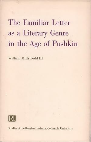 Image du vendeur pour The familiar letter as a literary genre in the age of Pushkin. mis en vente par Antiquariat Reinhold Pabel