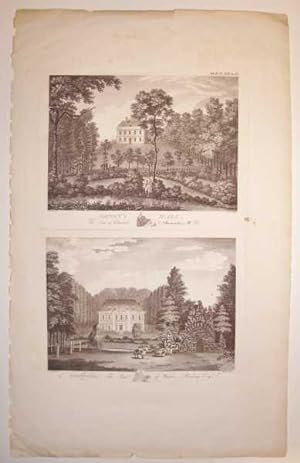 Danet's Hall, Westcotes Two Original Engravings ex Nichols