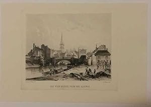 West Bridge from the Railway Leicester facsimilie antique Print