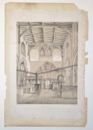 Market Bosworth Church Leicestershire Original Lithograph