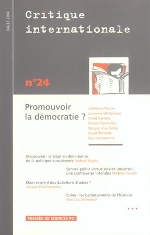 REVUE CRITIQUE INTERNATIONALE N.24 ; promouvoir la démocratie ?