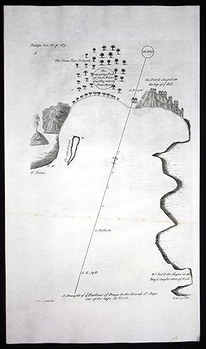 Imagen del vendedor de A Draught of the Harbour of Praya in the Island St Jago one of the Cape de Verds" - Praia Santiago island Cape Verde a la venta por Antiquariat Steffen Vlkel GmbH