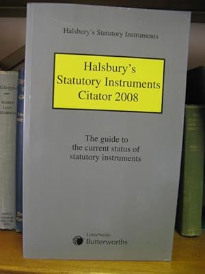 Bild des Verkufers fr Halsbury's Statutory Instruments Citator 2008 zum Verkauf von PsychoBabel & Skoob Books