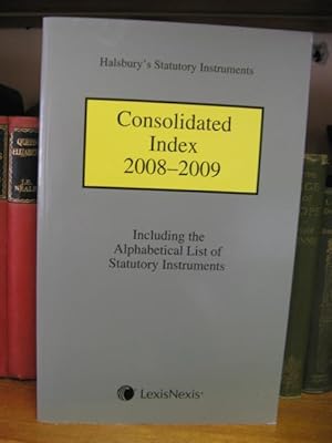 Bild des Verkufers fr Halsbury's Statutory Instruments: Consolidated Index 2008-2009 zum Verkauf von PsychoBabel & Skoob Books