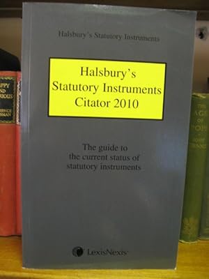 Bild des Verkufers fr Halsbury's Statutory Instruments Citator 2010 zum Verkauf von PsychoBabel & Skoob Books