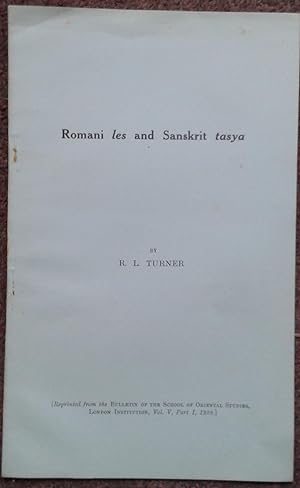 Bild des Verkufers fr ROMANI "LES" AND SANSKRIT "TASYA". zum Verkauf von Graham York Rare Books ABA ILAB