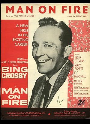 Image du vendeur pour Man on Fire [Vintage Piano Sheet Music] mis en vente par Little Stour Books PBFA Member