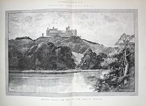A Large Original Antique Print from The Illustrated London News Illustrating Belvoir Castle in Le...