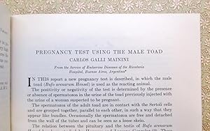 Pregnancy Test Using the Male Toad