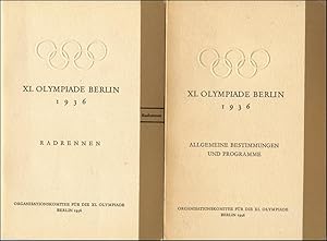 Reglements XI. Olympiade Berin 1936 1) Radrennen 38 Seiten. 2) Allgemeine Bestimmungen und Progra...