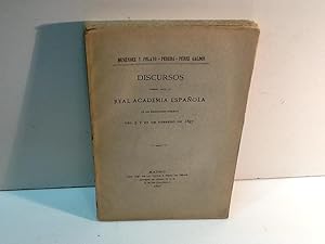 Bild des Verkufers fr DISCURSOS LEIDOS ANTE LA REAL ACADEMIA ESPAOLA MENENDEZ PELAYO MARCELINO PEREDA JOSE MARIA PEREZ GALDOS BENITO 1897 zum Verkauf von LIBRERIA ANTICUARIA SANZ