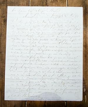 Manuscript letter from Strasbourg to the wine merchant Labaume ainé in Beaune, Burgundy.