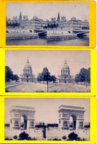 15 Stereo-Städte-Aufnahmen von Paris. Original-Fotografie; Auf Karton montiert. Motive handschrif...